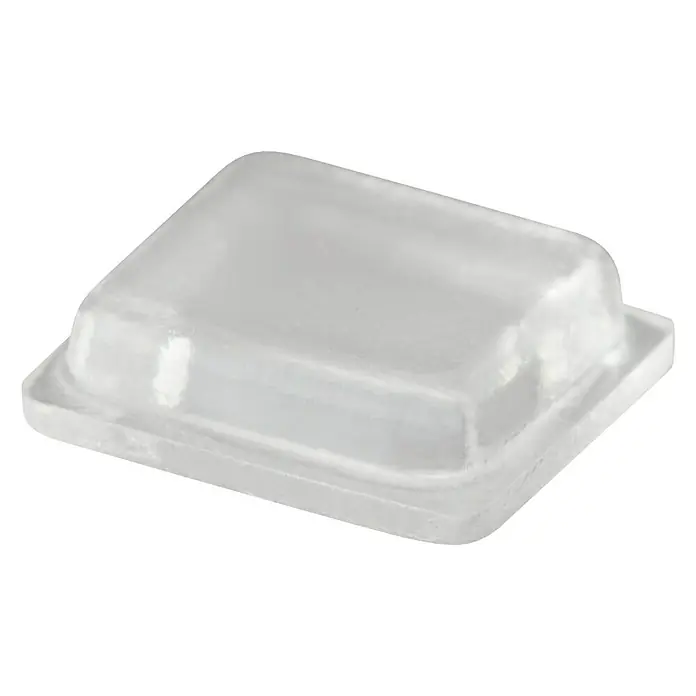 Türpuffer quadratisch, 4 Stk., selbstklebend - B x H: 10 x 2 mm, Transparent, Inhalt: 4 Stk. - Rechte Seitenansicht