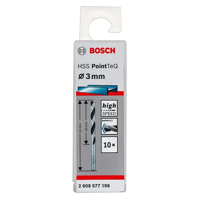 Bosch Professional Metallbohrer PointTeQ - Durchmesser: 3 mm, 10 Stk.
