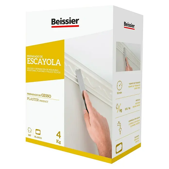 Beissier Pasta de yeso para moldeo - 4 kg, Trabajos de decoración