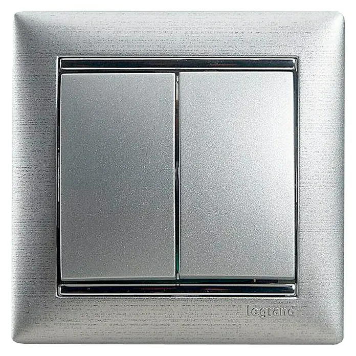 Legrand Doppelwechselschalter Valena - Aluminium, Kunststoff, Unterputz