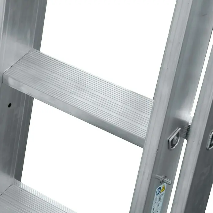 Krause Stabilo Sprossen-Schiebeleiter +S - Arbeitshöhe: 6,7 m, Anzahl Tritte: 2 x 12 Sprossen, Aluminium - Detailaufnahme