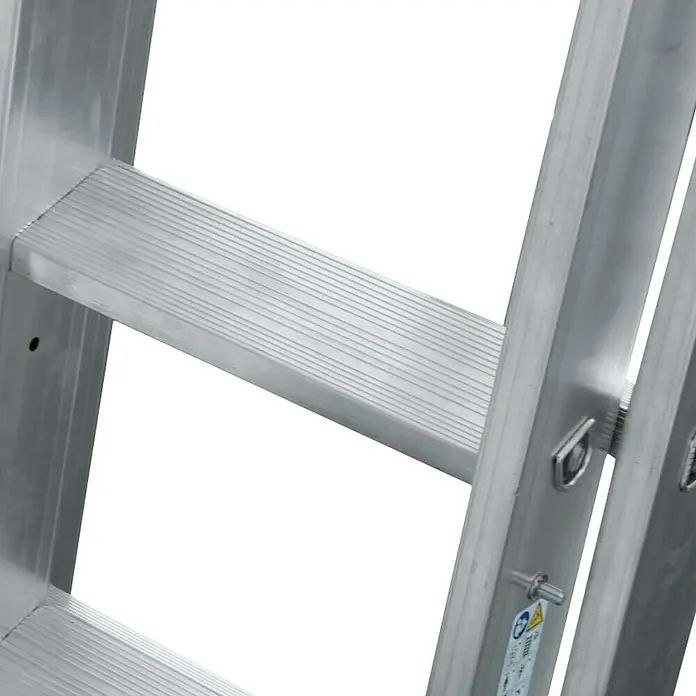 Krause Stabilo Sprossen-Mehrzweckleiter +S - Arbeitshöhe: 6,7 m, Anzahl Tritte: 2 x 12 Sprossen, Aluminium - Detailaufnahme