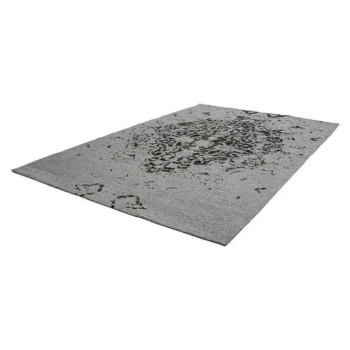 Kayoom Flachgewebeteppich Sitar - Grau/Anthrazit, 230 x 160 cm, 100 % Polyester - Linke Seitenansicht