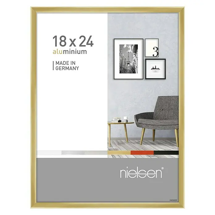 Nielsen Bilderrahmen Pixel - Gold, 18 x 24 cm, Aluminium - Vorderansicht