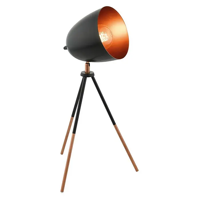 Eglo Tischleuchte Chester - 60 W, L x B x H: 29 x 29 x 44 cm, Schwarz, Kupfer, E27 - Vorderansicht