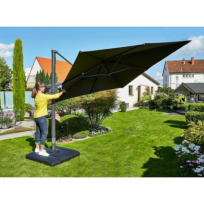Sunfun Ampelschirm Capri - Anthrazit, 300 x 350 cm
