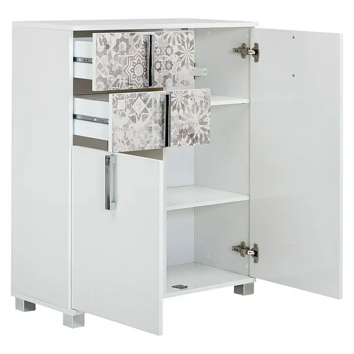 Schildmeyer Luca Unterschrank - 81 x 32 x 95 cm, Weiß/Mexicograu