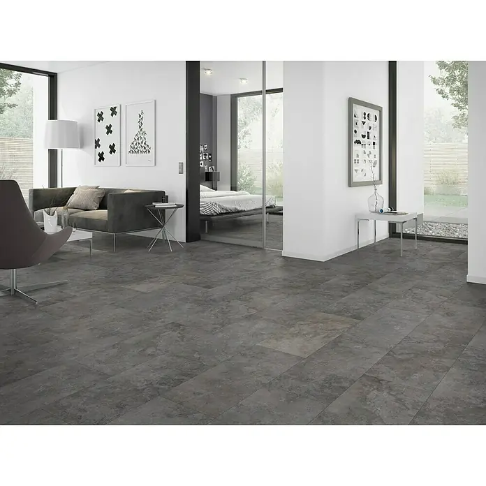 Classen Vinylboden GreenVinyl Nimbus Dark - 638 x 310 x 4 mm, Fliesenoptik - Stimmungsaufnahme