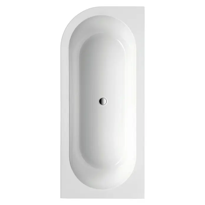 Ottofond Freistehende Badewanne Siesta Corner - Linksseitig, 178 x 78 cm, Sanitäracryl, Schwarz/Weiß - Ansicht von oben