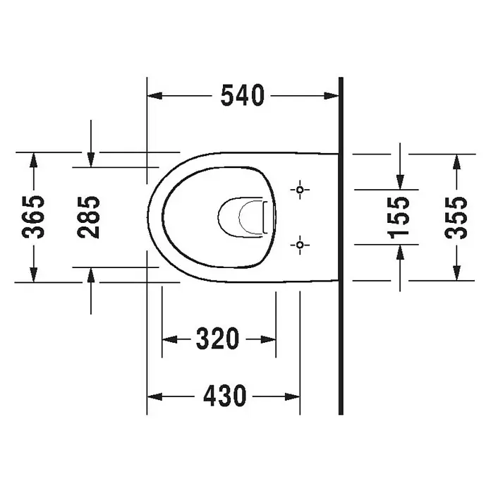 Duravit DuraStyle Wand-WC Basic - Spülrandlos, Mit antibakterieller Glasur, Spülform: Tief, WC Abgang: Waagerecht, Weiß