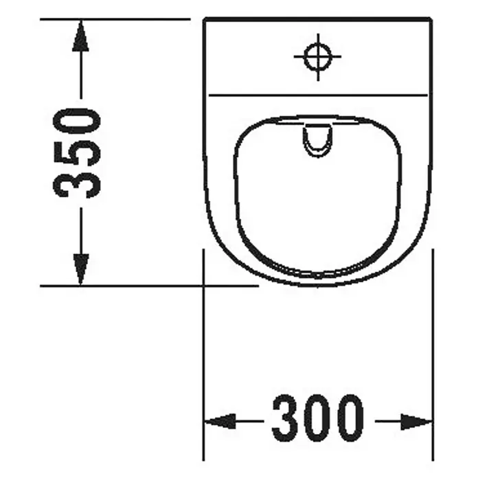 Duravit ME by Starck Urinal - Geeignet für: Montage ohne Deckel, Mit antibakterieller Glasur, Zulauf: Oben, Absaugspülung, Farbe: Weiß, Ohne Zielobjekt - Skizze