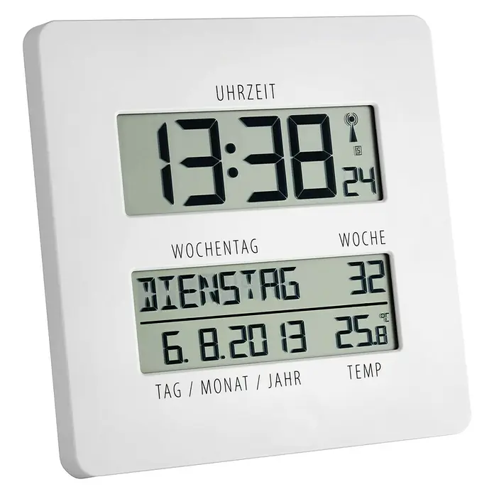 Reloj despertador - Blanco, 19,5 x 19,5 cm - Vista frontal