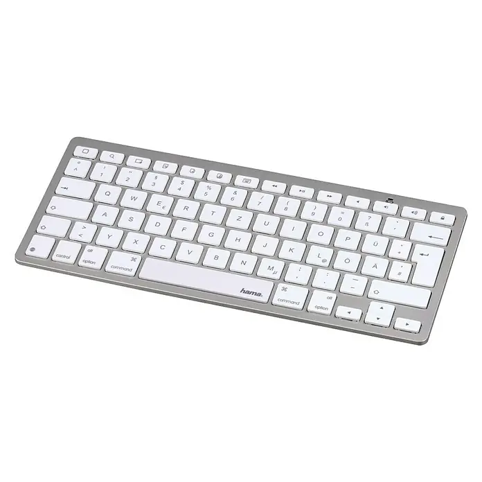 Hama Bluetooth-Tastatur - Geeignet für: iPad, Weiß/Silber - Vorderansicht