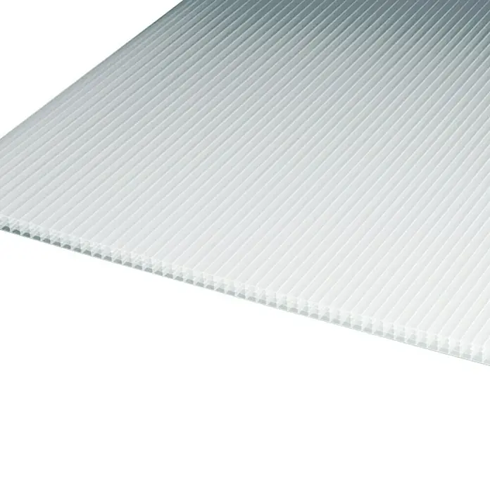 Hohlkammerplatte - 200 cm x 105 cm x 10 mm, Polycarbonat, Weiß - Vorderansicht