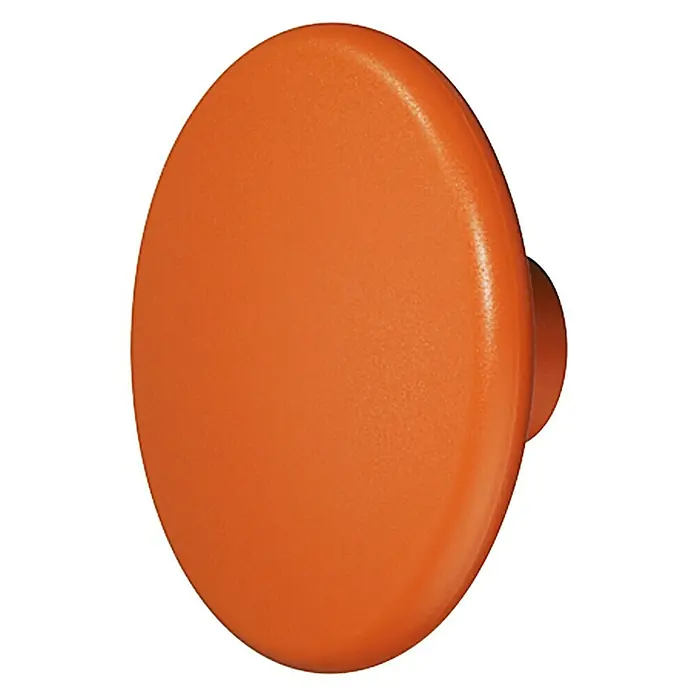 Okrugla ručka za namještaj - Ø x V: 52 x 24 mm, Plastika, Narančaste boje - Pogled sprijeda