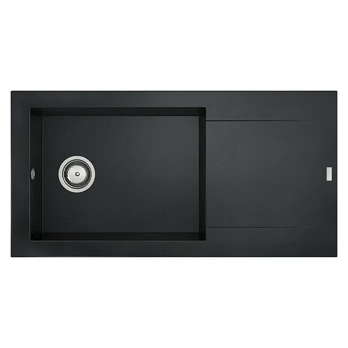 Carea Einbauspüle Dukkah - 98 x 50 cm, 1 Becken, CAREAgranit®, Schwarz - Ansicht von oben