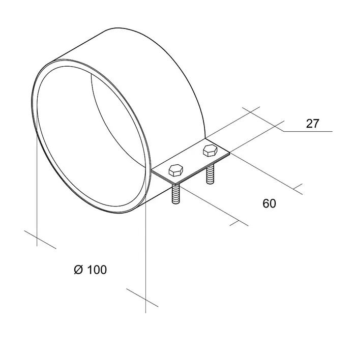 Air-Circle Manschette - Passend für: Rohrradialventilator 100, 2 Stk. - Vorderansicht