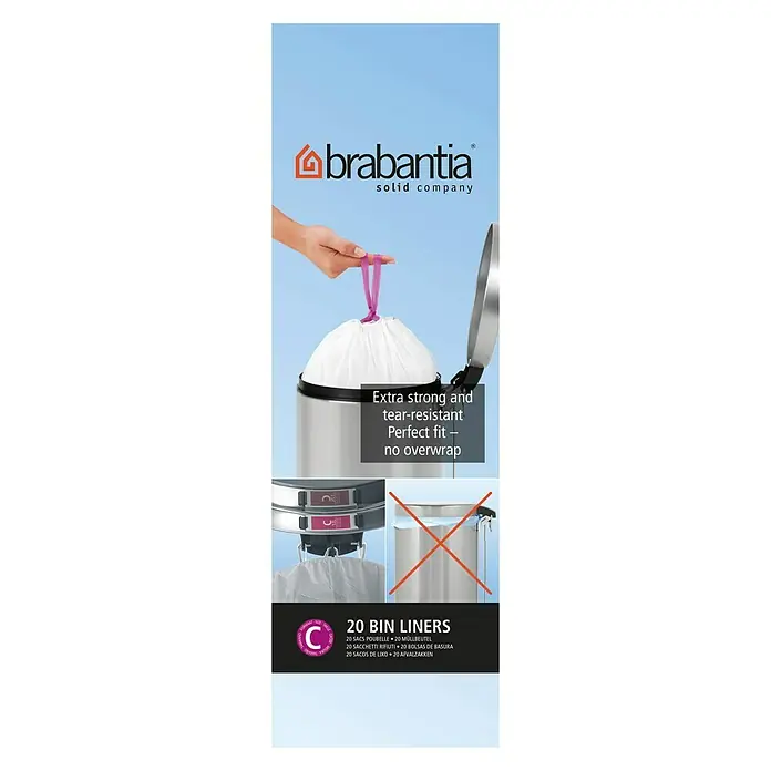Brabantia Müllbeutel - Größe: C, 12 l, 20 Stk. - Vorderansicht