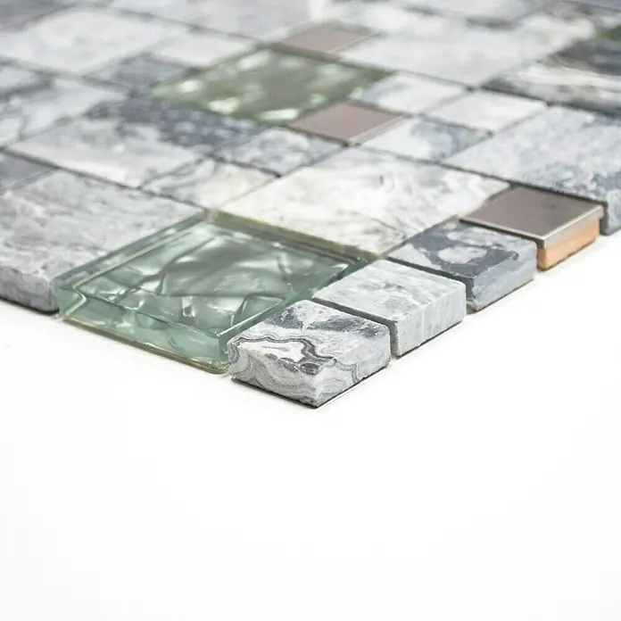 Mosaikfliese Crystal Mix XCM MC609 - 30 x 30 cm, Grau, Matt - Vorderansicht
