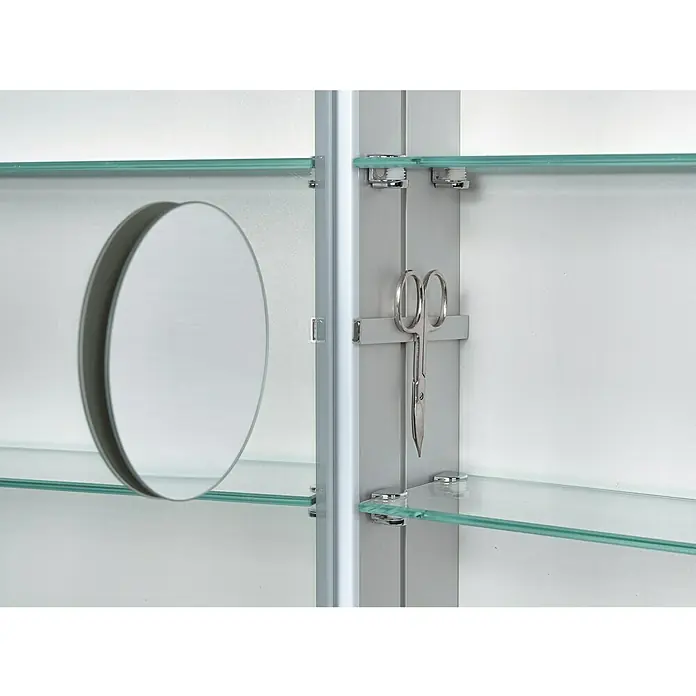 DSK LED-Spiegelschrank Aluminio Star - B x H: 80 x 70 cm, Mit Beleuchtung, Aluminium, Silber
