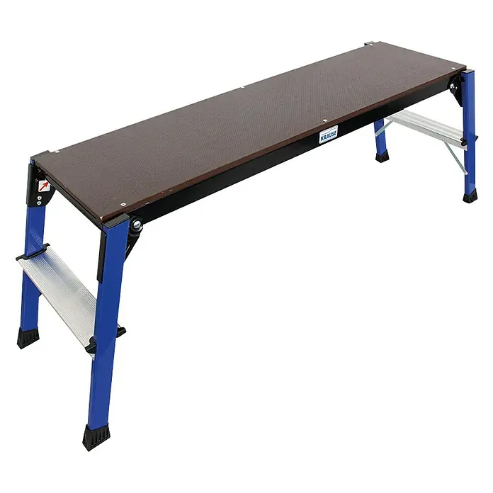 Krause Monto Arbeitsplattform StepTop - L x B x H: 1,1 x 0,41 x 0,14 m, Arbeitshöhe: 2,45 m, Aluminium - Linke Seitenansicht