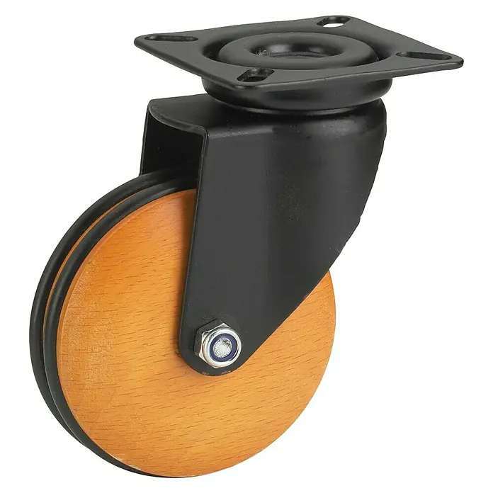 Stabilit Design-Lenkrolle - Durchmesser Rollen: 75 mm, Traglast: 50 kg, Gleitlager, Mit Platte - Ansicht von oben