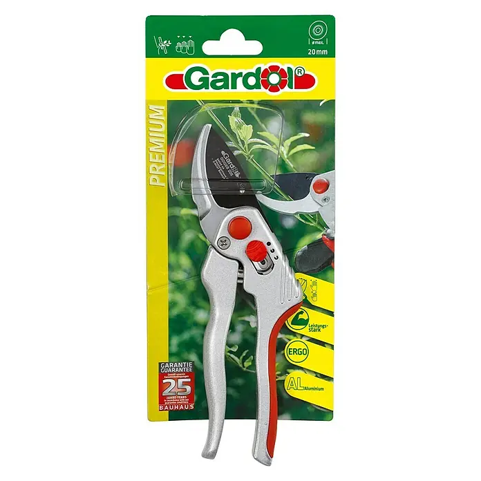 Gardol Premium Vrtne škare - Bypass, Maksimalna debljina grane: 20 mm, spuštena rezna glava, Podesiva veličina dlana