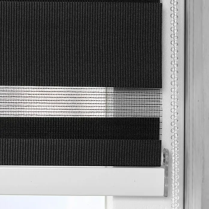 Expo Ambiente Doppelrollo mit Kassette - B x H: 220 x 175 cm, Schwarz, Tageslichtdurchlässig - Detailaufnahme