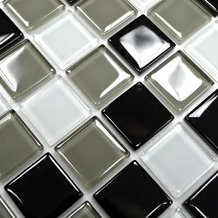 Selbstklebemosaik Crystal Mix SAM 4CM30 - 30 x 30 cm, Glas, Schwarz/Braun/Weiß