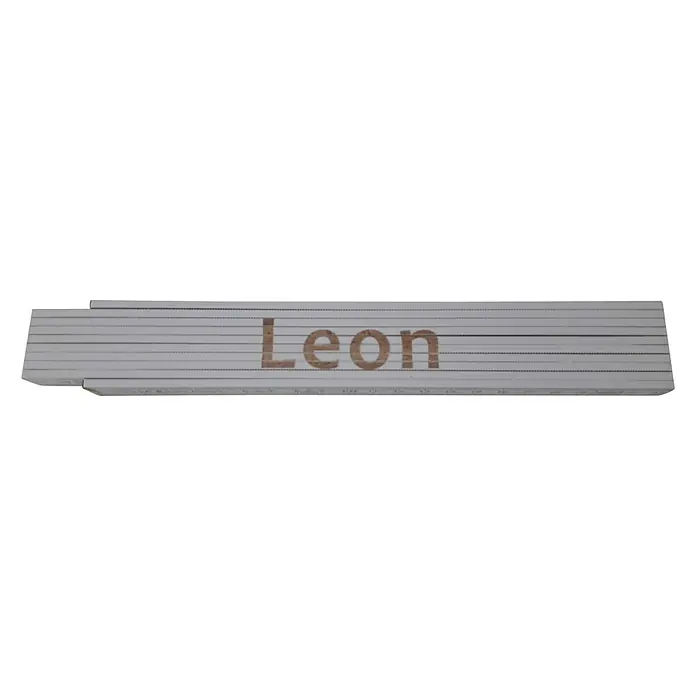 Heka Zollstock - Aufdruck: Leon, Länge: 2 m, Weiß