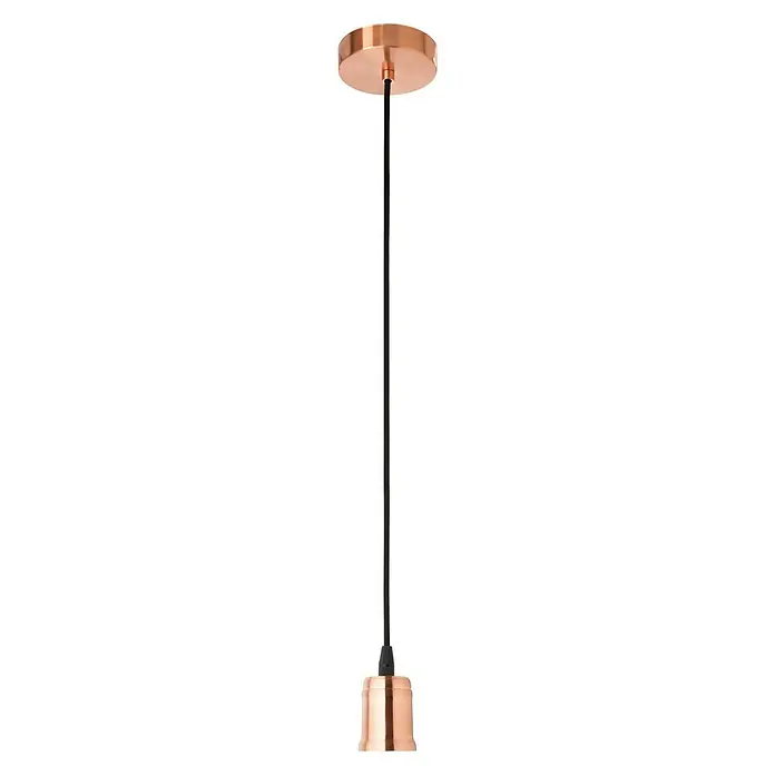 Eglo Lámpara colgante redonda Yorth - 60 W, Ø x Al: 10 mm x 200 cm, Cobre/negro, E27