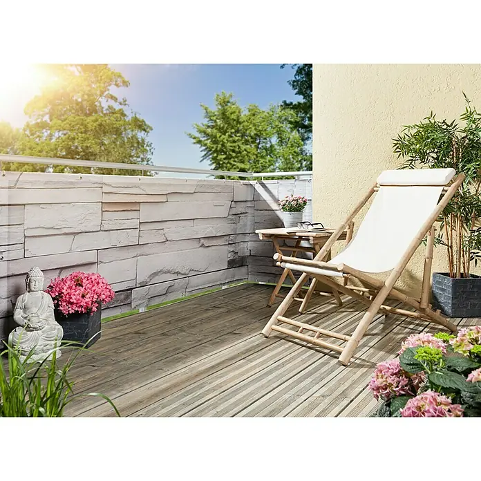 Zaštita od pogleda za balkon - Dekoracija: Kamen, 300 x 90 cm - Živopisni prikaz