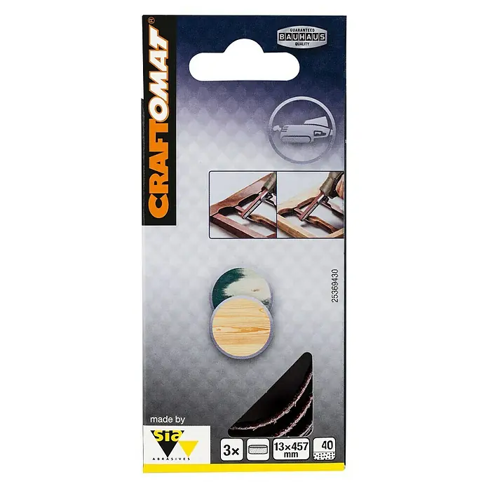 Craftomat Brusni remen BFWP - D x Š: 457 x 13 mm, Granulacija: 40, 3 Kom. - Pogled sprijeda