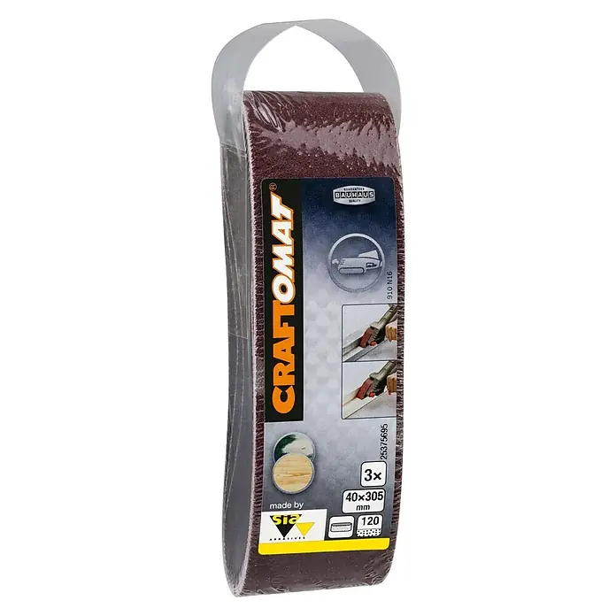 Craftomat Brusni remen BFWP - D x Š: 305 x 40 mm, Granulacija: 120, 3 Kom. - Pogled s desne strane