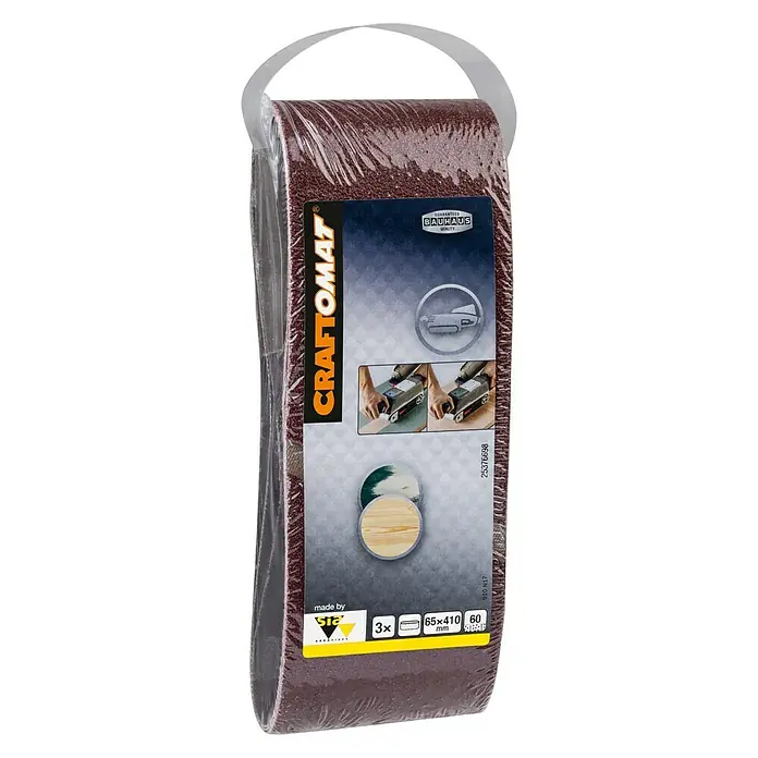 Craftomat Brusni remen BFWP - D x Š: 410 x 65 mm, Granulacija: 60, 3 Kom. - Pogled s desne strane