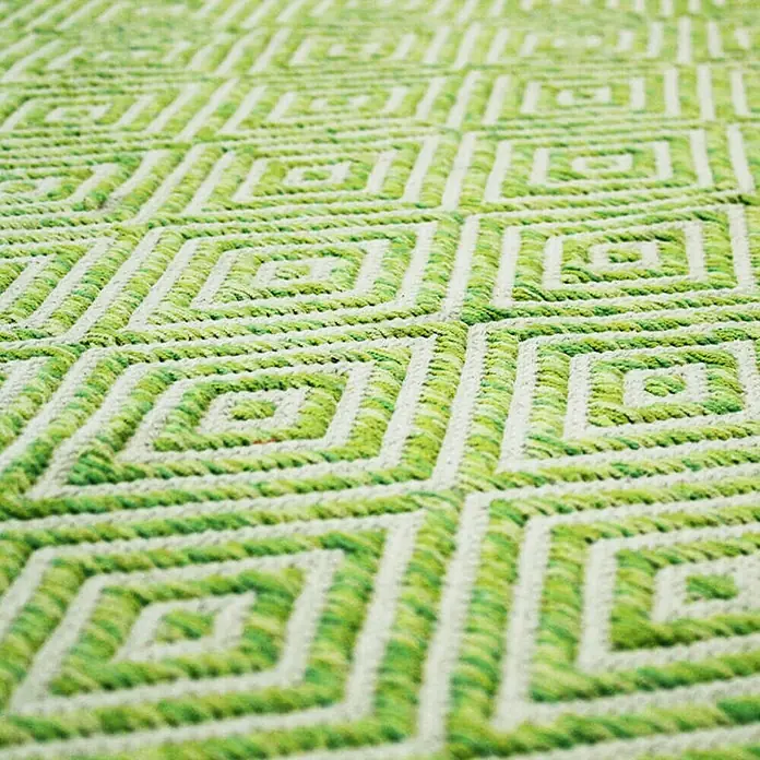 Kayoom Teppich Cocktail 300 - Grün, L x B: 230 x 160 cm, 100% Baumwolle - Detailaufnahme