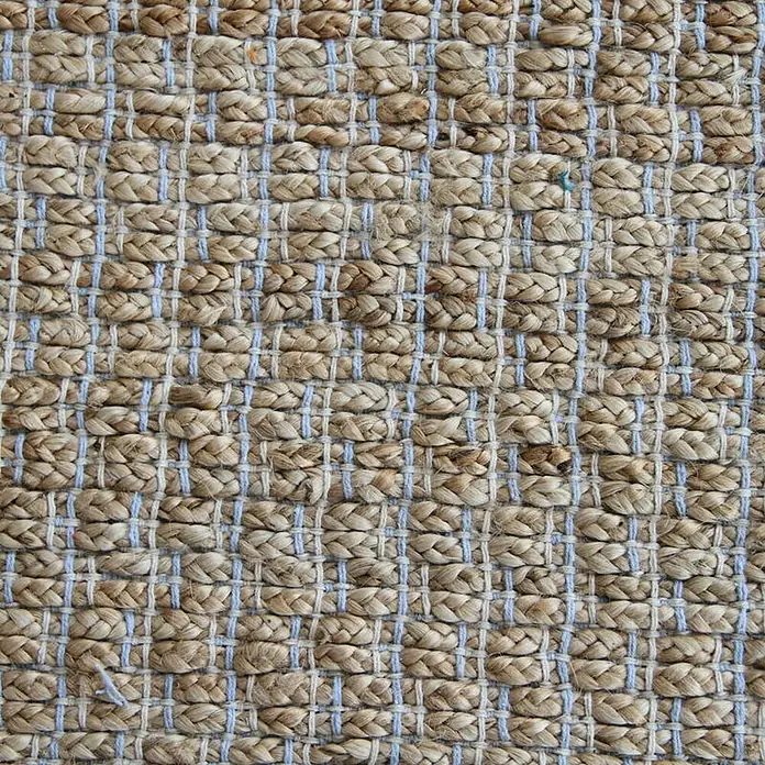 Kayoom Teppich Chess 210 - Natur/Blau, 290 x 200 cm, 100% Jute-/Baumwollmischung - Detailaufnahme