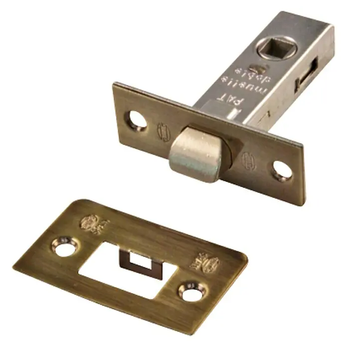 Resbalón 8-45 cuadrado latón - Apto para: Puertas de madera, Sin cerradura