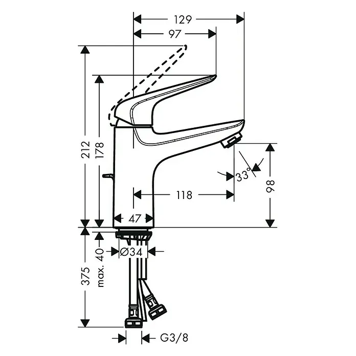 Hansgrohe Novus Waschtischarmatur 100 - Chrom