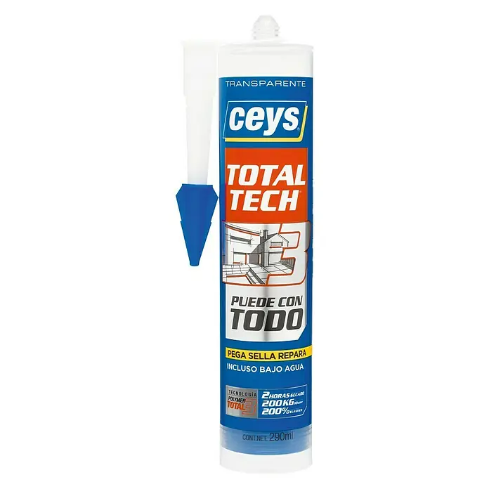 Ceys Adhesivo y sellador Total-Tech - Transparente, 290 ml