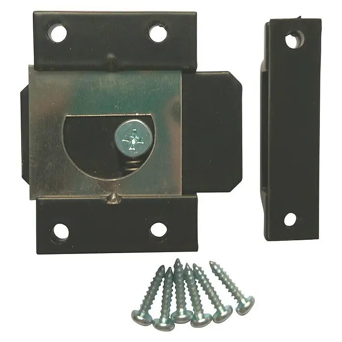 Pestillo deslizante - L x An x Al: 50 x 45 x 20 mm, Puertas para habitaciones, Negro