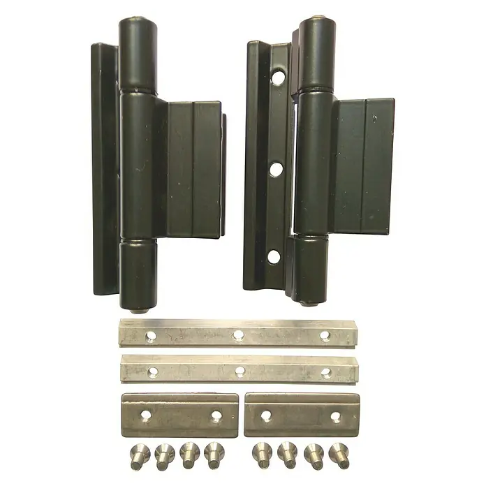 Bisagra reforzada - 10,5 x 4,5 x 3,5 cm, Negro, 2 uds.