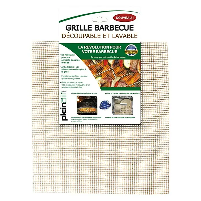 Parrilla para barbacoa Antiadherente - L x An: 40 x 36 cm