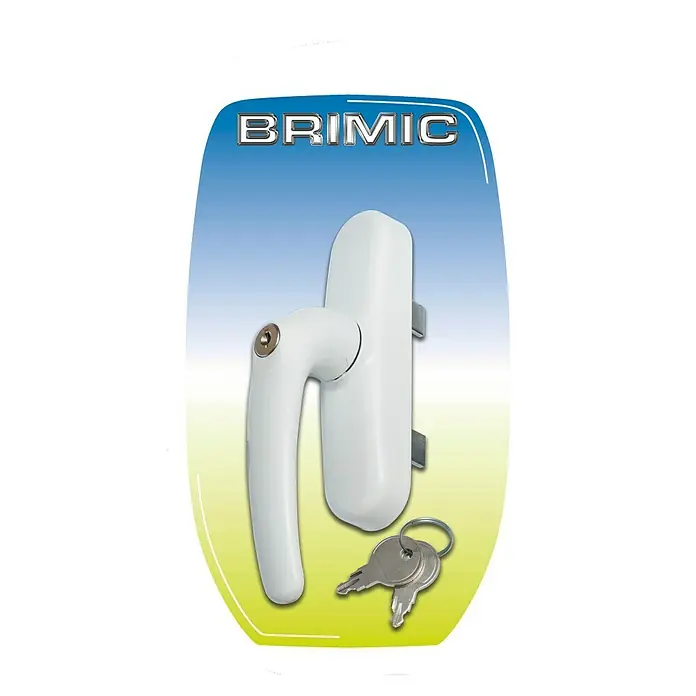 Micel Brimic Manilla para ventana 6830 con llave - Largo: 13,7 cm, Blanco, Aluminio