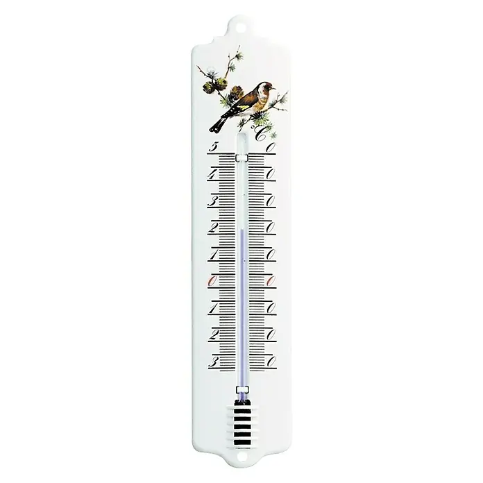 Termómetro para exterior Ave - Altura: 22,5 cm, Metal, Blanco