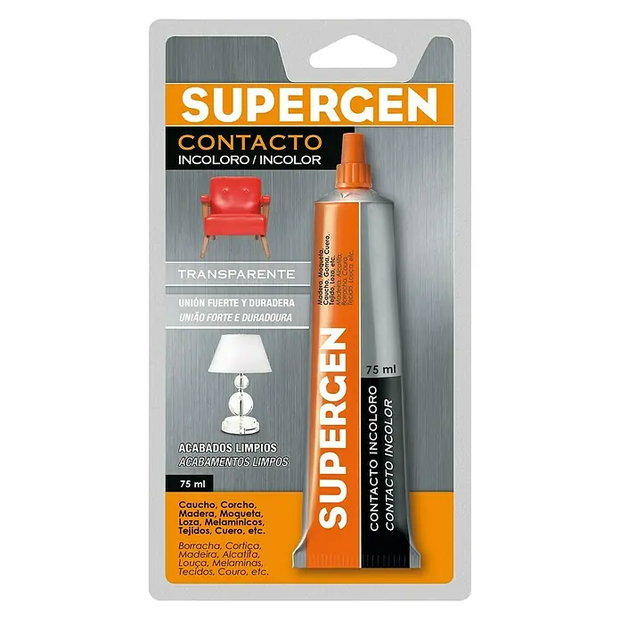 Supergen Adhesivo de contacto - 75 ml, Incolora / Transparente