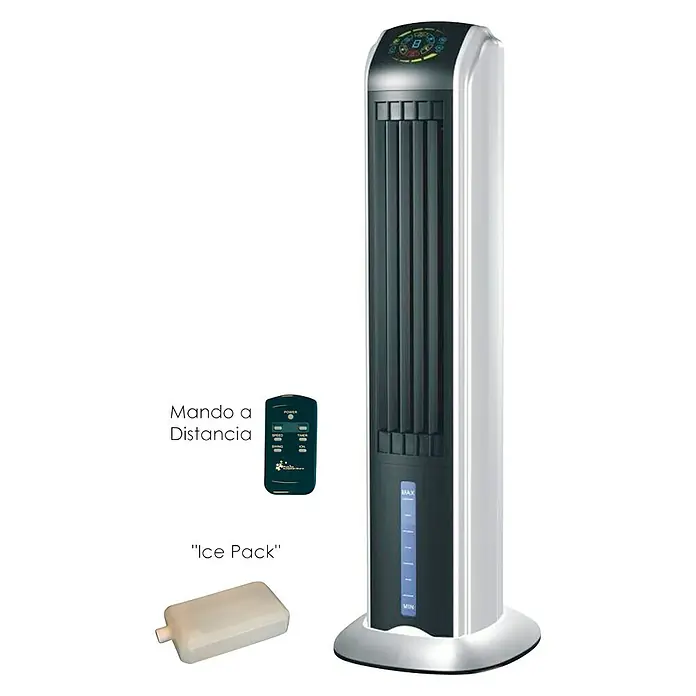 Pur Line Climatizador evaporativo evaporativo Rafy 81 - Color: Plateado/Negro, Altura: 88,3 cm, 70 W, Con mando a distancia
