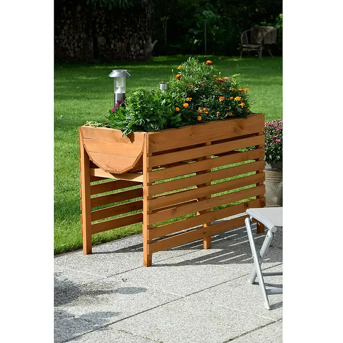 Dobar Hochbeet XL - 100 x 50 x 71 cm, Nutzfläche: 0,5 m², Kiefer, Bernstein - Stimmungsaufnahme