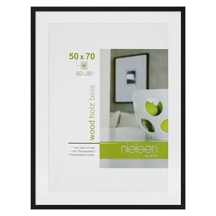 Nielsen Bilderrahmen Apollo - Schwarz, 60 x 80 cm, Holz - Vorderansicht