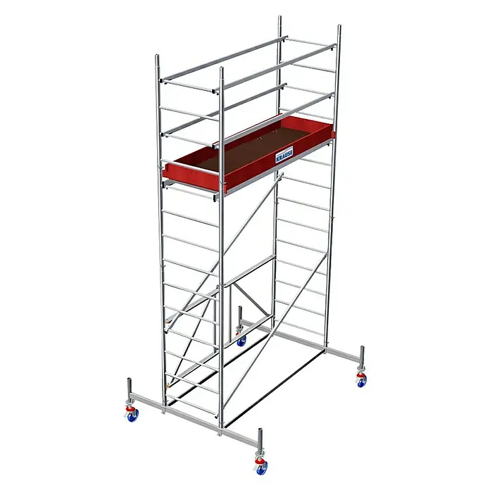 Krause ProTec XS Klappgerüst - Arbeitshöhe: 4,8 m, Bühnengröße: 1,2 m², Belastbarkeit Bühne: 240 kg - Linke Seitenansicht